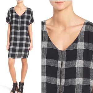 Madewell Buffalo Check Zip Front Dress XS